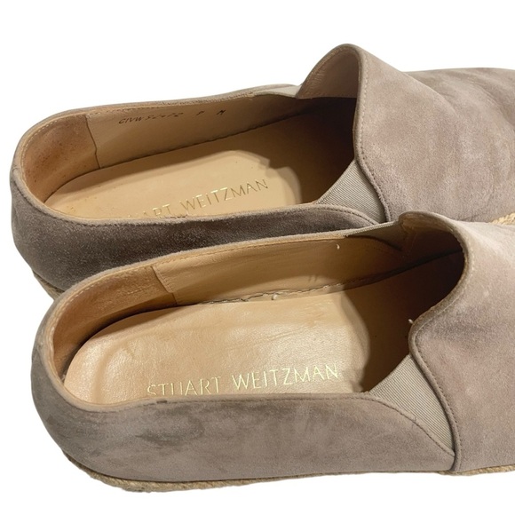 Stuart Weitzman Nugal Napa Espadrille Slip on Sneaker Size 9M Tan Suede - Picture 6 of 10